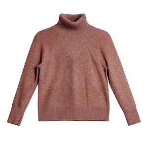 Banana Republic Solid print Argyle Size‎ Med. Petite Turtle Neck Sweater